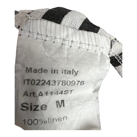 Striped Linen Dress Stella Martini Italy Mini Short Beach Cruise Nautical Breton - Picture 4 of 8